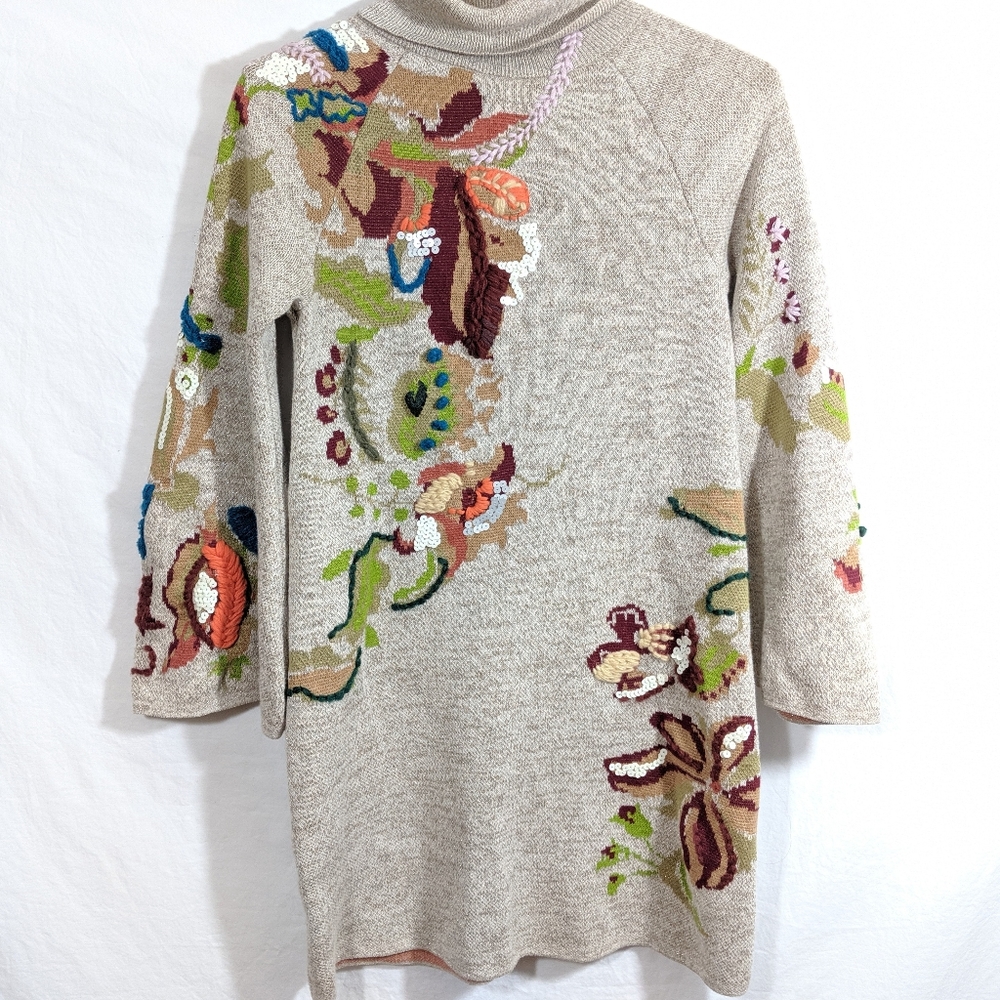 Anthropologie knitted and knotted Floral Dress - Picture 3 of 8